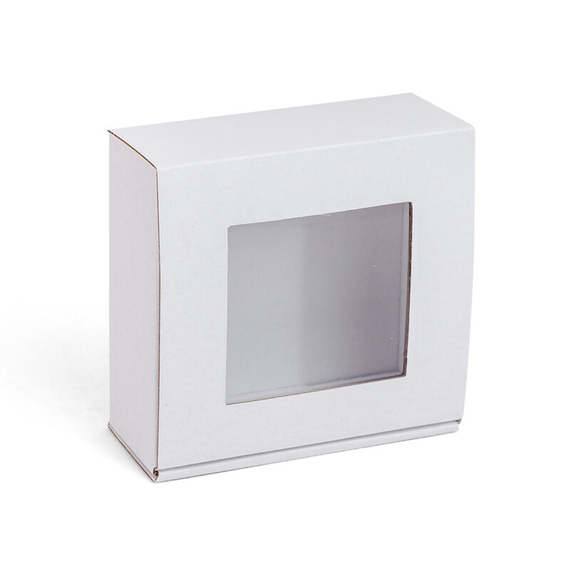 Karton fasonowy z okienkiem 3W – tektura biała